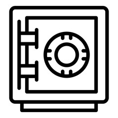 Deposit room key safe icon. Outline Deposit room key safe vector icon for web design isolated on white background