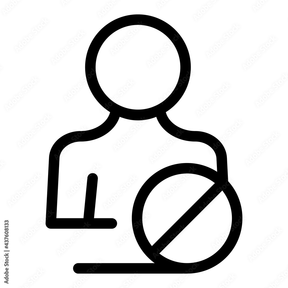Poster blacklist block icon. outline blacklist block vector icon for web design isolated on white backgroun