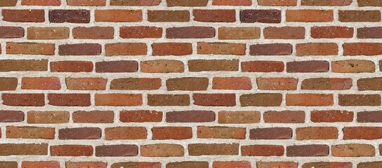 Brick red wall. background of a old brick house. Seamless texture. Perfect tiled on all sides.
