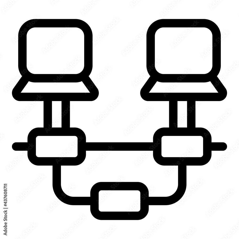Poster computer network icon. outline computer network vector icon for web design isolated on white backgro
