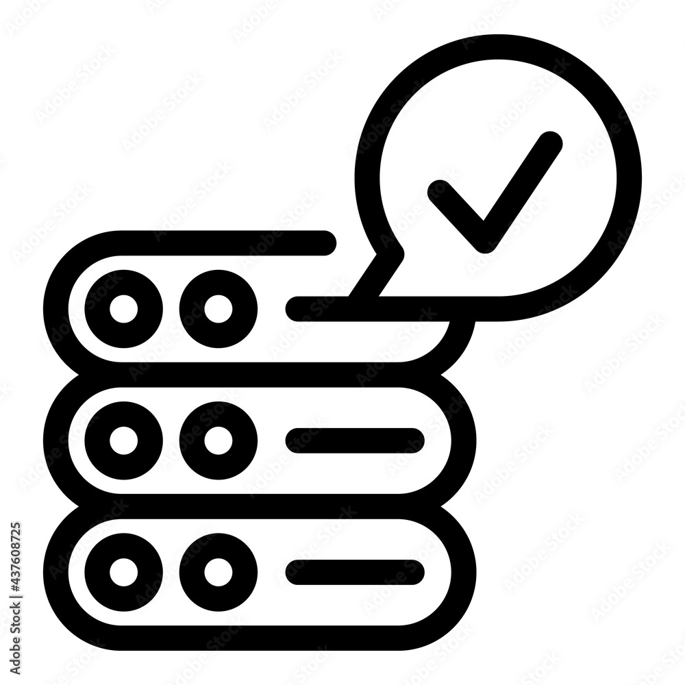 Poster approved server icon. outline approved server vector icon for web design isolated on white backgroun