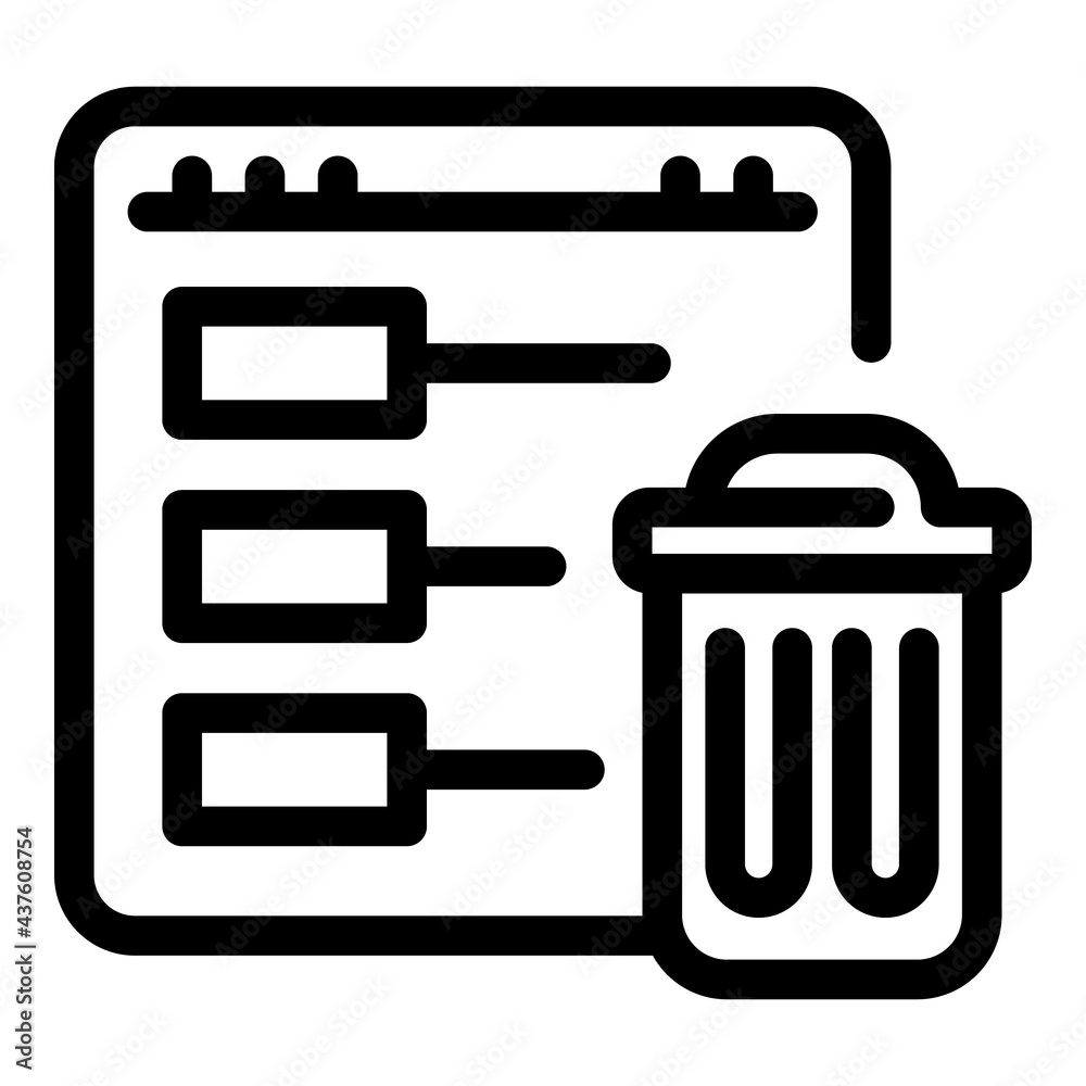 Poster file recycle bin icon. outline file recycle bin vector icon for web design isolated on white backgro