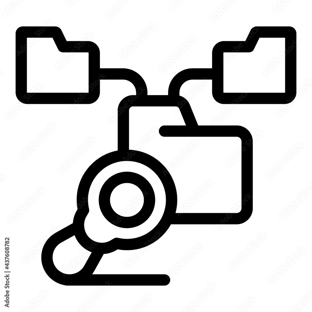 Poster search folder funnel icon. outline search folder funnel vector icon for web design isolated on white