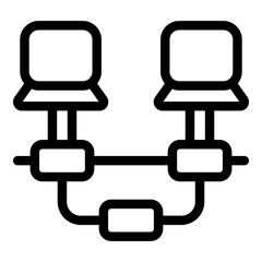 Computer network icon. Outline Computer network vector icon for web design isolated on white background