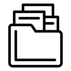 File folder icon. Outline File folder vector icon for web design isolated on white background