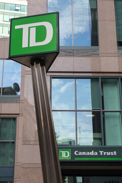 TD Canada Trust logo at branch in downtown Ottawa