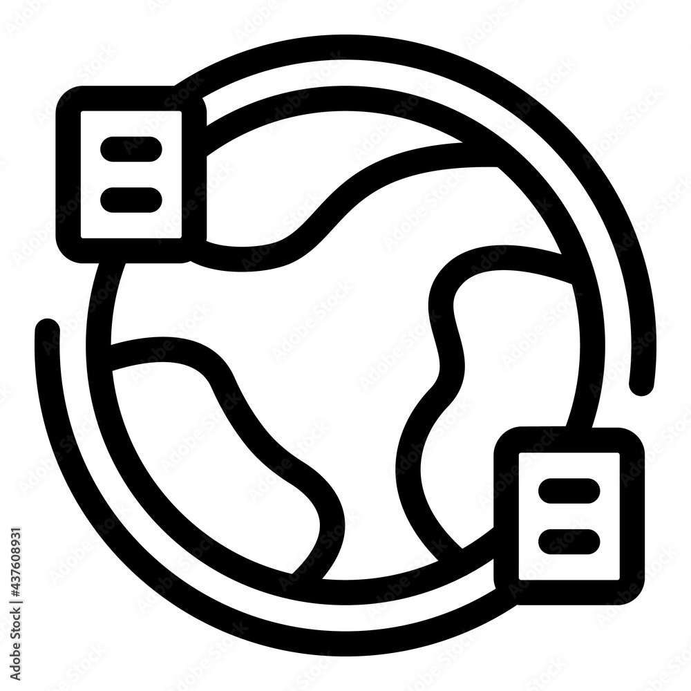 Poster global file transfer icon. outline global file transfer vector icon for web design isolated on white