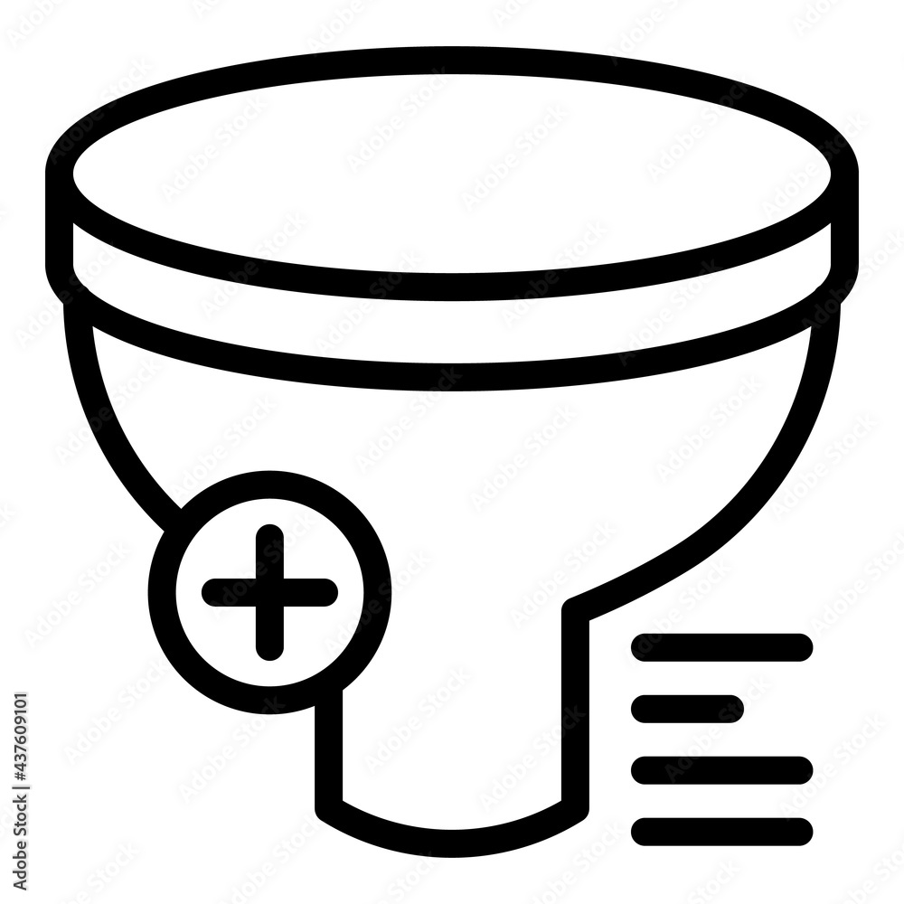 Poster funnel search icon. outline funnel search vector icon for web design isolated on white background