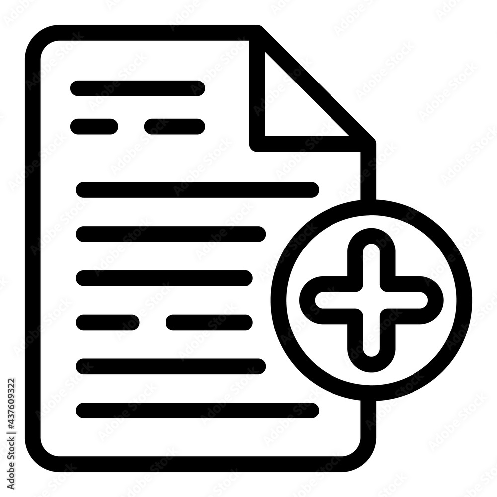 Poster filter search add file icon. outline filter search add file vector icon for web design isolated on w