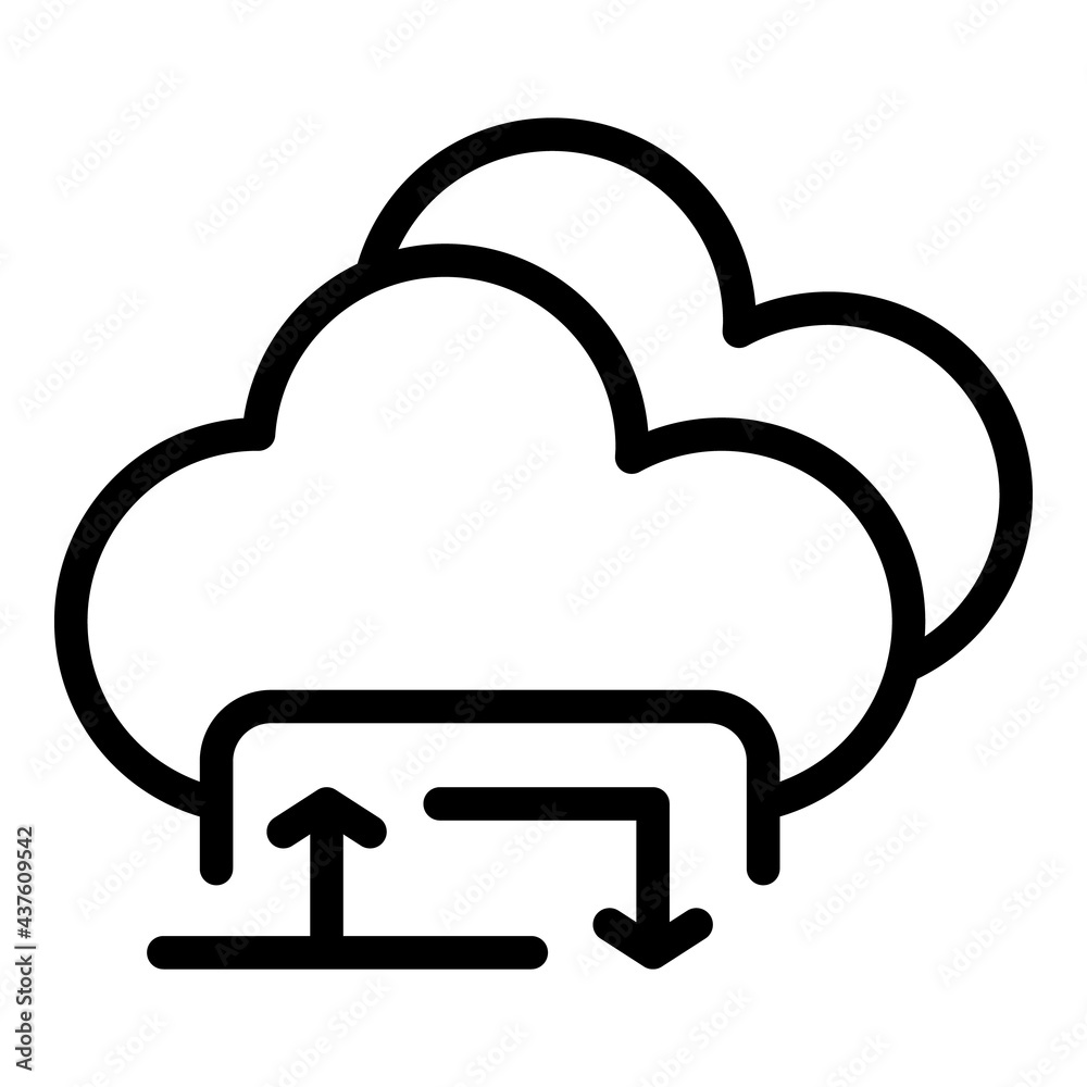 Poster filter search data cloud icon. outline filter search data cloud vector icon for web design isolated 