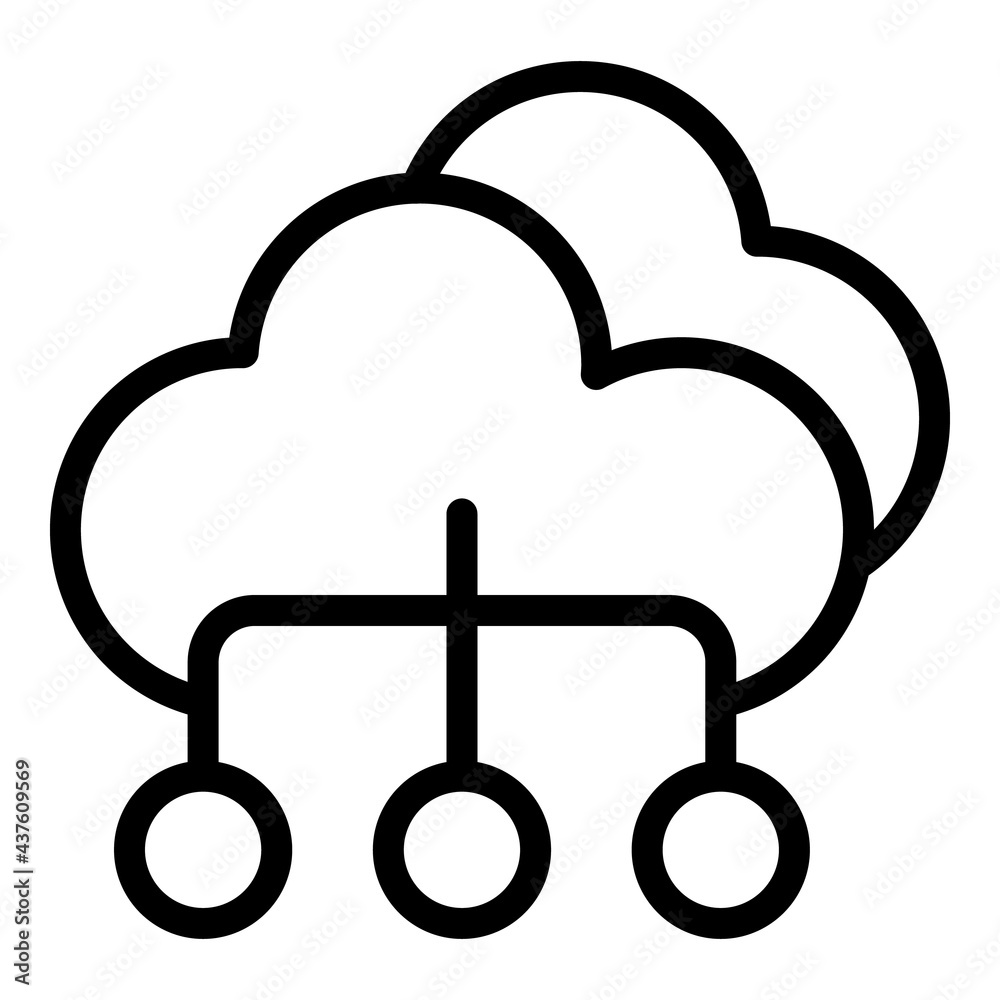 Poster filter search data cloud server icon. outline filter search data cloud server vector icon for web de