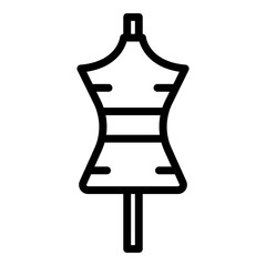 Haberdashery mannequin icon. Outline Haberdashery mannequin vector icon for web design isolated on white background