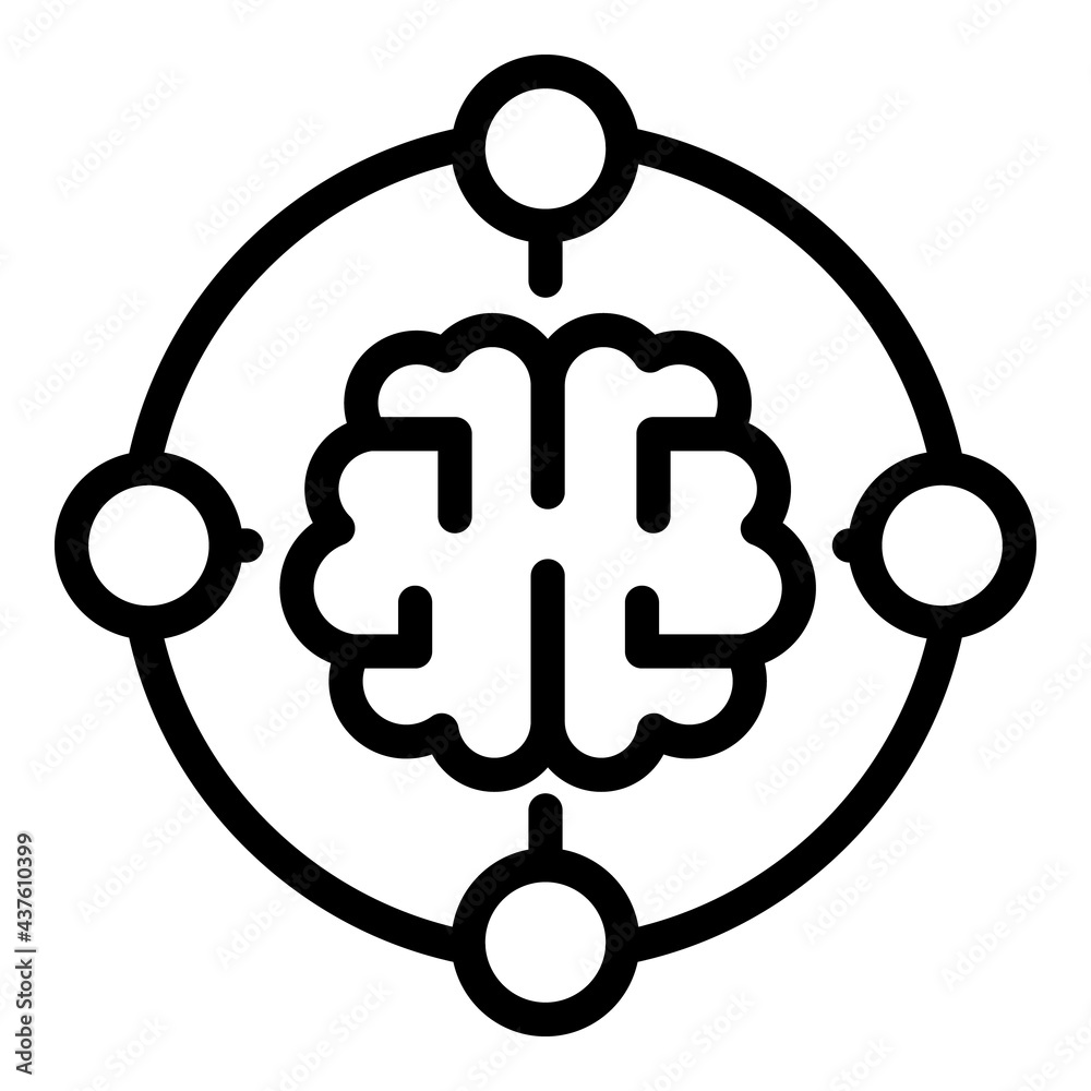 Poster brainstorming process icon. outline brainstorming process vector icon for web design isolated on whi