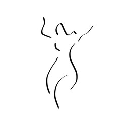 woman line art silhouette icon illustration logo design