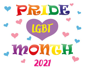 Happy pride month banner. Pride day LGBTQ concept, LGBT pride month 2021 poster card design. Human rights and tolerance. Poster, card, banner and background.
