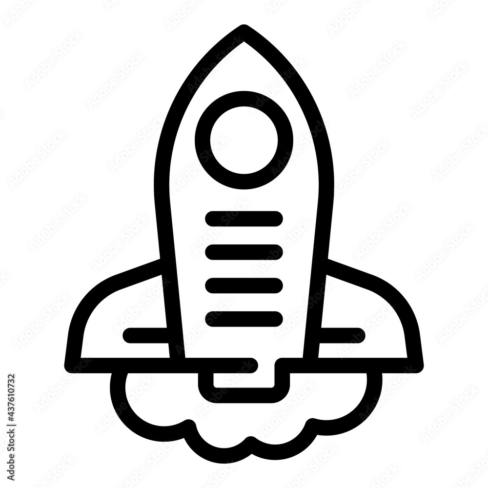 Poster brainstorming rocket icon. outline brainstorming rocket vector icon for web design isolated on white