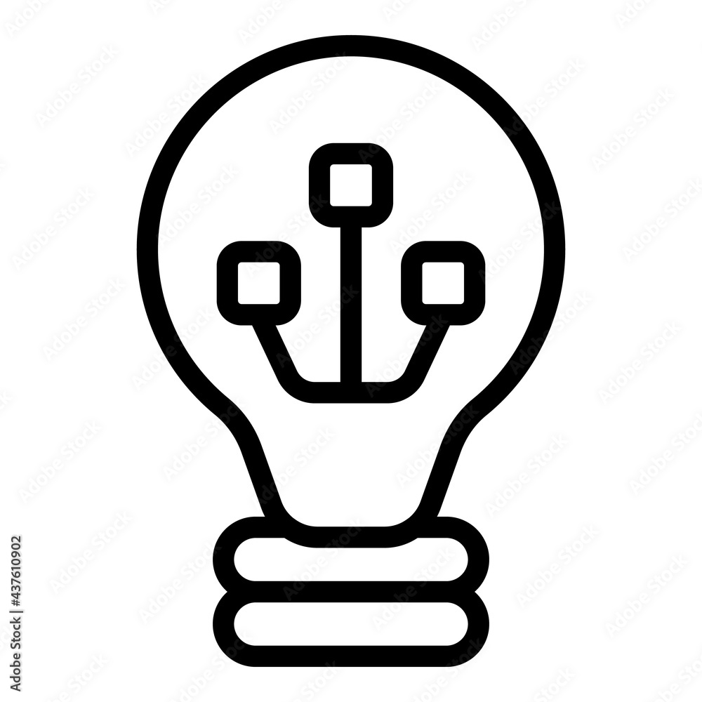 Poster smart lightbulb icon. outline smart lightbulb vector icon for web design isolated on white backgroun