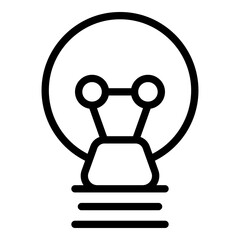 Idea smart lightbulb icon. Outline Idea smart lightbulb vector icon for web design isolated on white background
