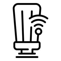 Business smart lightbulb icon. Outline Business smart lightbulb vector icon for web design isolated on white background