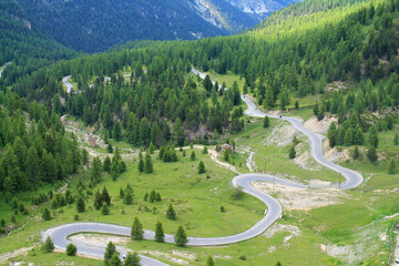 Izoard pass, a road that takes cyclists, hikers and drivers from the briançonnais to the château...