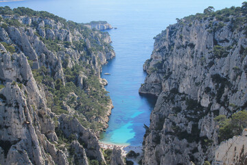 The amazing view of calanques of  En Vau in Cassis, France