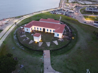 Fototapeta na wymiar aerial view of fort de santo antonio, são luís, brazil
