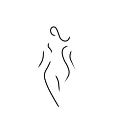woman line art silhouette icon illustration logo design