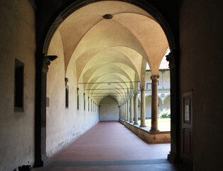 Archways in church, Florence, Italy