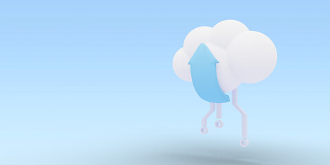 3d illustration of cloud computing and internet of think technology.3d render.
