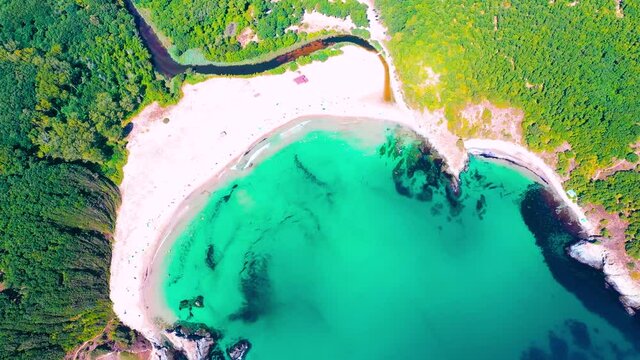Silistar, Bulgaria. Wild beach on Black Sea coastline, Europe.