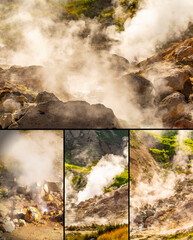 The small geyser on Vilyuchinsky volcano small valley of geysers on the Kamchatka Peninsula