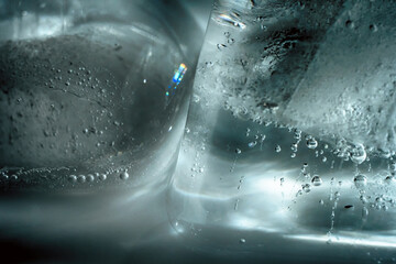 Ice Cubes melting on a plate