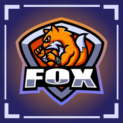 Fox gaming mascot esport logo design