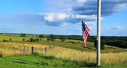 flags on the hill