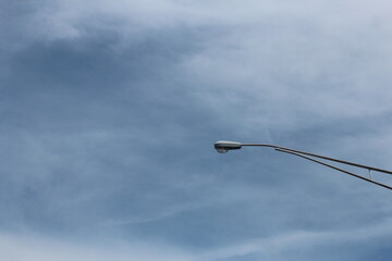 Stoplights on a nice day against the blue sky