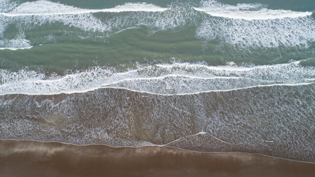 Drone photo of the coast, necochea