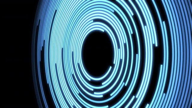 3D Arc Offset D Blue Y50 Degrees Large VJ Loop Animation