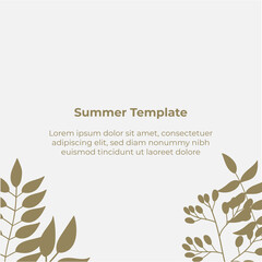 Vector design templates in simple modern style with copy space for text, flowers and leaves - wedding invitation backgrounds and frames, social media stories wallpapers