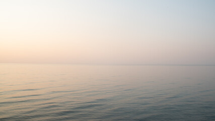 Quiet lake at sunset time