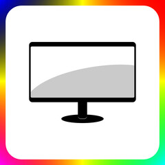 monitor simple clip art vector illustration 