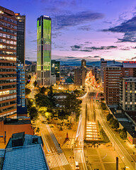 Urban landscape of the city of Bogota (Colombia) located in South America