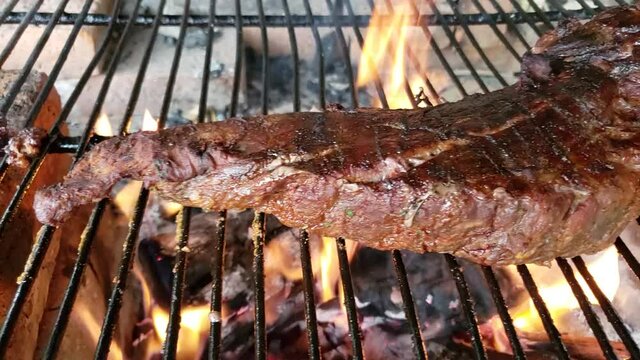 Top sirloin steak is the best grilled on fire
