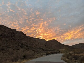 sunset in the mountains