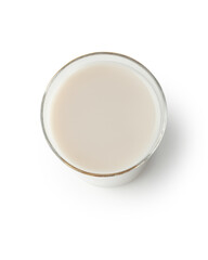 Milk in the glass isolated on white background with clipping path.