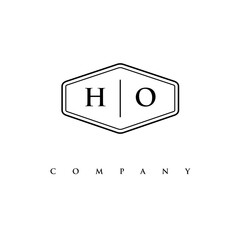 initial HO logo design vector