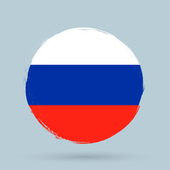 Flag of Russia, banner with grunge brush