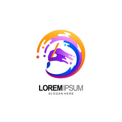 people hand abstract logo and art concept design