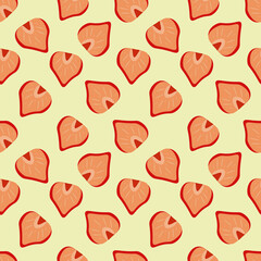 Strawberry slices vector illustration seamless pattern. Vector templates for card, poster, flyer, banner and other use.Wrapping paper,textile,fabric.