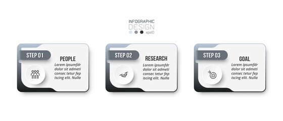 Infographic business template with step or option design.