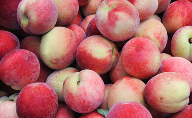 close up on fresh peach as food background